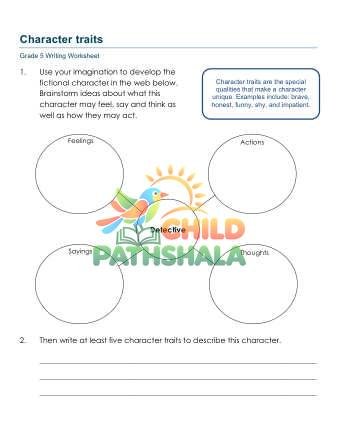 Character Traits Ewj Worksheet for Grade 5