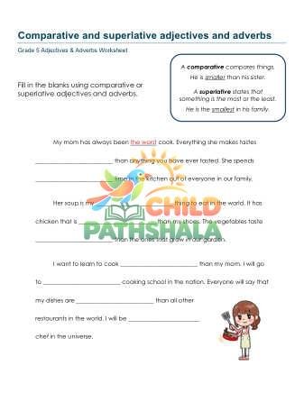 Comparative Superlative A Worksheet for Grade 5