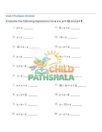 Expressions 2 Variables B