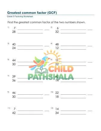 Preview of Greatest Common Factor 2 50