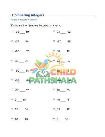 Integers Comparing B