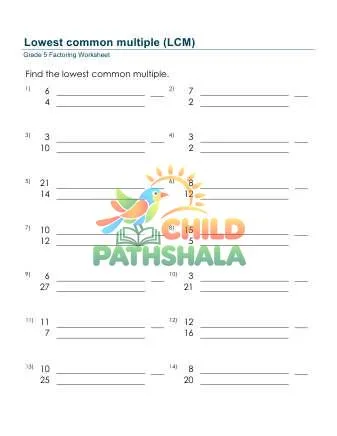 Preview of Lowest Common Multiple 2 30