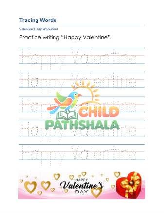 Preview of Tracing Happy Valentine