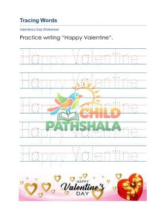 Preview of Tracing Happy Valentine