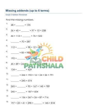 Missing Addend Problems 2 A