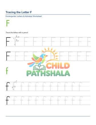 Tracing Letters F Worksheet for Grade 1