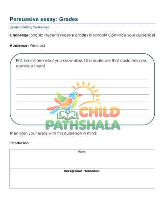 Persuasive Essay Practice Worksheet for Grade 5