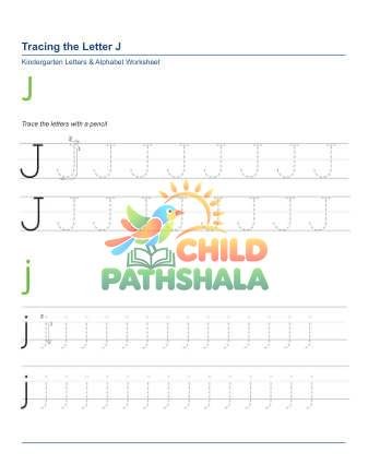 Tracing Letters J Worksheet for Grade 1