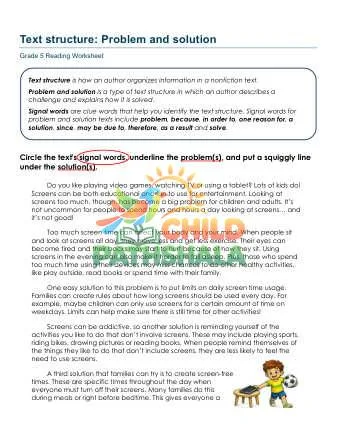 Preview of Problem Solution Text Structure