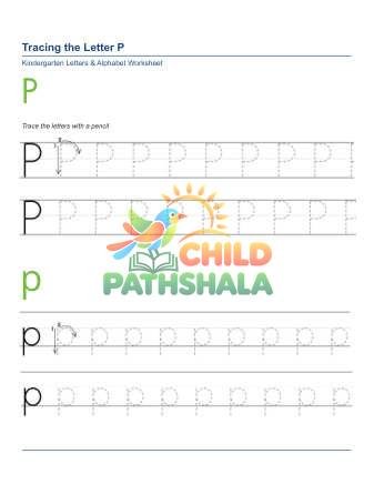 Tracing Letters P Worksheet for Grade 1