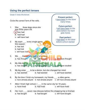 Preview of Using Perfect Tenses A