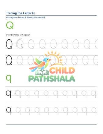 Tracing Letters Q Worksheet for Grade 1