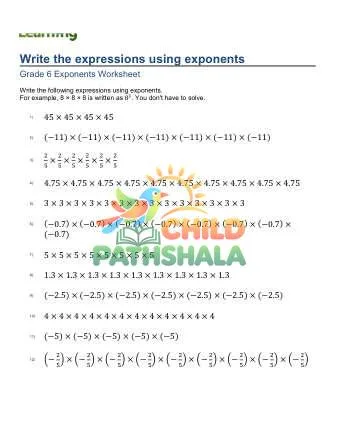 Preview of Exponents Writing