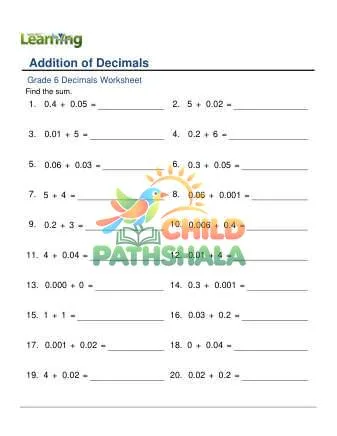 Preview of Adding Decimals 0 3 Digits