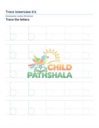 Tracing Lowercase Letters B Worksheet for Grade 1