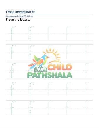 Preview of Tracing Lowercase Letters F