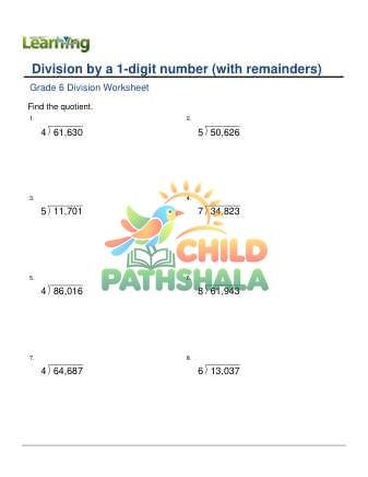 Division By 1 Digit 0 100000 With Remainder A
