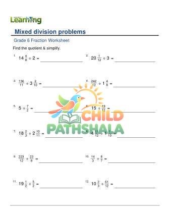 Fractions Mixed Division Practice E