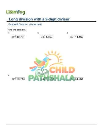 Preview of Long Division By 2 Digit Divisors