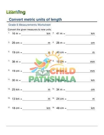 Conversion Metric Length Decimals C