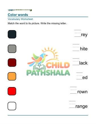 Practice Words Colors 3