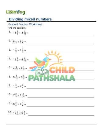 Dividing Mixed Numbers E