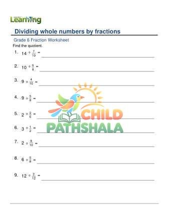 Dividing Whole Numbers By Fractions E