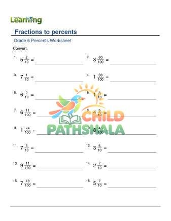 Preview of Fractions To Percents B