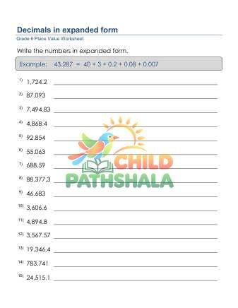 Preview of Place Value Decimals Expanded Form Dhj