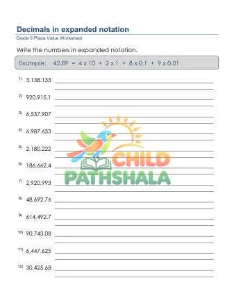 Preview of Place Value Decimals Expanded Form Pli