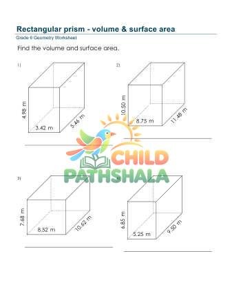 Rectangular Prism Volume Surface Area Decimals C