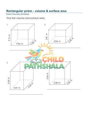 Rectangular Prism Volume Surface Area Decimals D