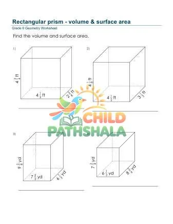 Preview of Rectangular Prism Volume Surface Area Fractions
