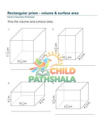 Rectangular Prism Volume Surface Area Fractions D