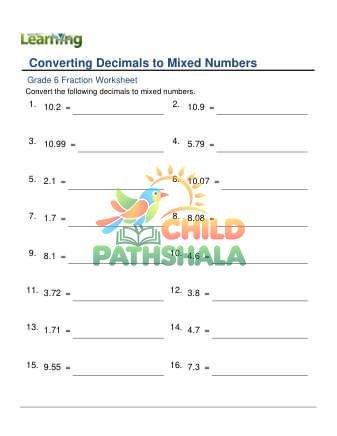 Writing Decimals As Mixed Numbers D