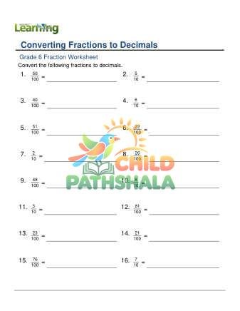 Writing Fractions As Decimals C