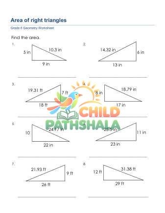 Area Of Right Triangles C