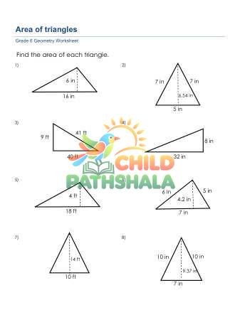 Area Of Triangles B