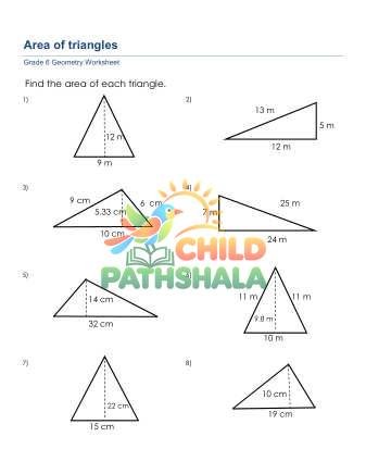 Area Of Triangles D