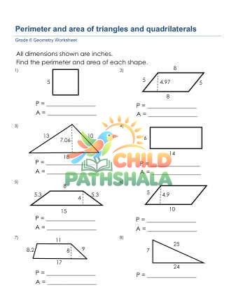 Preview of Area Of Triangles And Quadrilaterals A