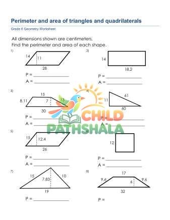 Preview of Area Of Triangles And Quadrilaterals D