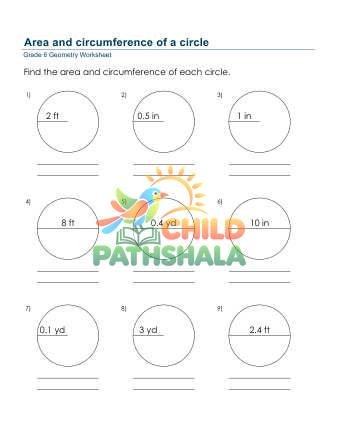 Geometry Circumference Area Circle A