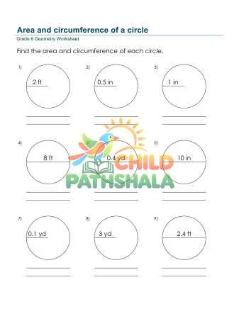 Preview of Geometry Circumference Area Circle