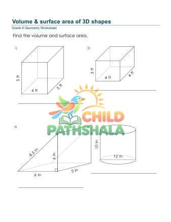 Volume Surface Area 3d Shapes A