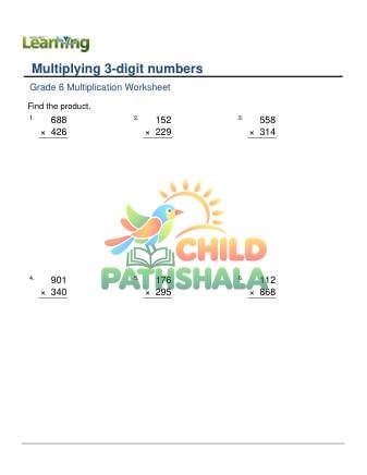 Preview of Multiplication 3 Digits By 3 Digits F