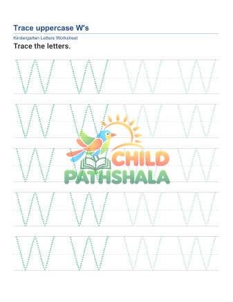Preview of Tracing Uppercase Letters W