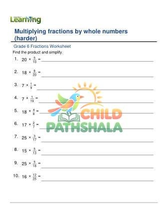 Multiplying Fractions With Whole Numbers Hard C
