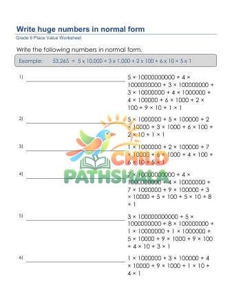 Place Value Normal Form 12 Digits D
