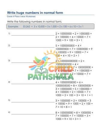 Place Value Normal Form 12 Digits E