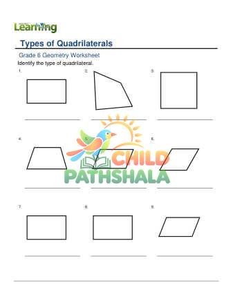 Classifying Quadrilaterals B Worksheet for Grade 6